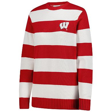 Unisex Uscape Apparel White Wisconsin Badgers Renew Knit Stadium Sweater