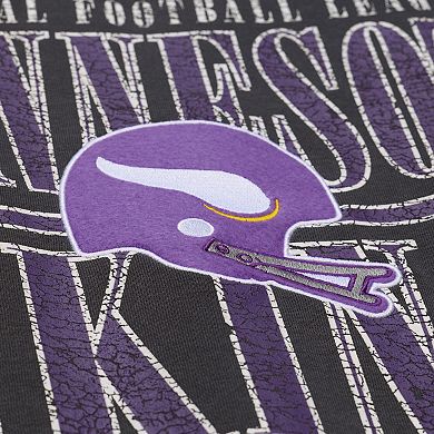 Men's Mitchell & Ness Black Minnesota Vikings Downtown Crew Vintage Logo Sweatshirt