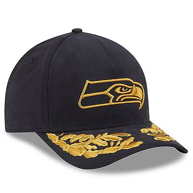 Men's New Era x Alpha Industries Black Seattle Seahawks A-Frame 9FORTY Adjustable Hat