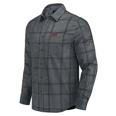 Men's Darius Rucker Collection by Fanatics Gray Buffalo Bills Micro Corduroy Plaid Button Up Shirt