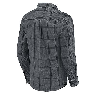 Men's Darius Rucker Collection by Fanatics Gray Buffalo Bills Micro Corduroy Plaid Button Up Shirt