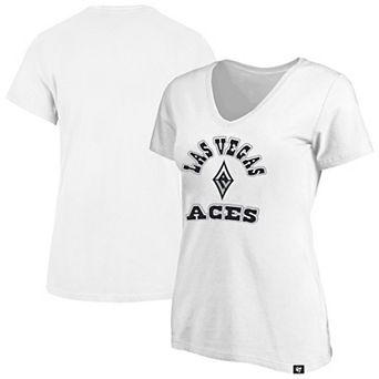 Women's Profile x 47 White Las Vegas Aces Logo Lockup Plus Size V-Neck T-Shirt