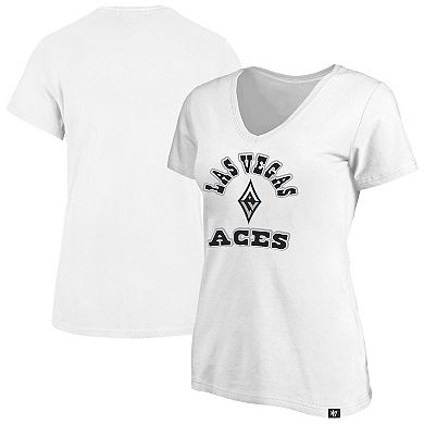 Women's Profile x 47 White Las Vegas Aces Logo Lockup Plus Size V-Neck T-Shirt