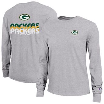 Women's Champion Gray Green Bay Packers Core Long-Sleeve T-Shirt