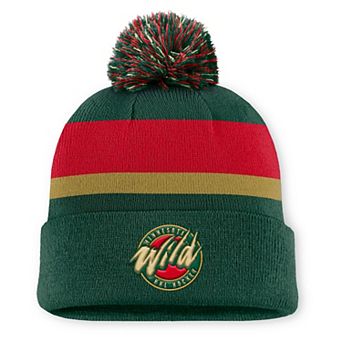 Men's Fanatics Green Minnesota Wild 25th Anniversary Alternate Authentic Pro Cuffed Pom Knit Hat
