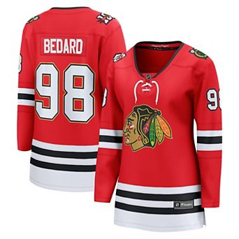 Women's Fanatics Connor Bedard Red Chicago Blackhawks Centennial Breakaway Player Jersey