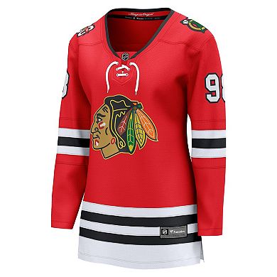 Women's Fanatics Connor Bedard Red Chicago Blackhawks Centennial Breakaway Player Jersey