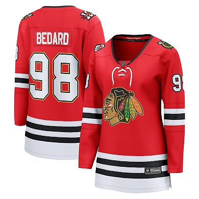 Women's Fanatics Connor Bedard Red Chicago Blackhawks Centennial Breakaway Player Jersey
