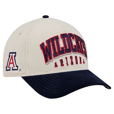 Men's New Era Navy/Cream Arizona Wildcats Arch Two-Tone Corduroy 9FORTY A-Frame Adjustable Hat