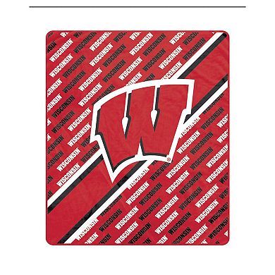 Pegasus Wisconsin Badgers 50" x 60" Diagonal Lined Wordmark Ultra Soft Blanket