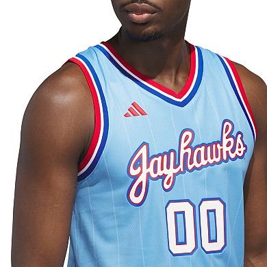 Men's adidas #00 Light Blue Kansas Jayhawks Replica Swingman Jersey