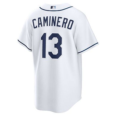 Men's Nike Junior Caminero White Tampa Bay Rays Home Replica Jersey