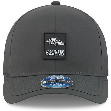 Men's New Era Charcoal Baltimore Ravens 2025 Sideline Cold Weather 9FORTY M-Crown Adjustable Hat