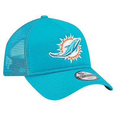 Youth New Era Aqua Miami Dolphins Main A-Frame 9FORTY Adjustable Hat