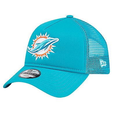 Youth New Era Aqua Miami Dolphins Main A-Frame 9FORTY Adjustable Hat