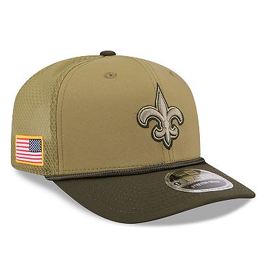 Men's New Era Green New Orleans Saints 2025 Salute to Service 9SEVENTY Adjustable Hat