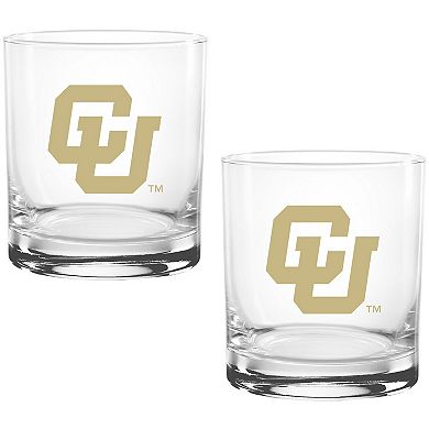 Colorado Buffaloes Vintage Sketch 14oz 2-Pack Glass Set