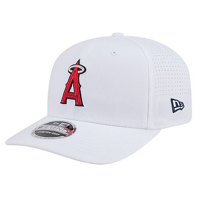 Men's New Era White Los Angeles Angels COOLERA 9SEVENTY Adjustable Hat