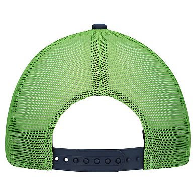 Youth New Era White/College Navy Seattle Seahawks Streak 9FORTY A-Frame Adjustable Hat