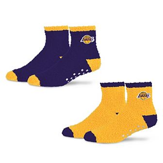 Women's Starter Purple/Gold Los Angeles Lakers Home and Away Cozy Socks 2 Pack