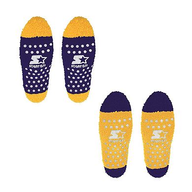 Women's Starter Purple/Gold Los Angeles Lakers Home and Away Cozy Socks 2 Pack