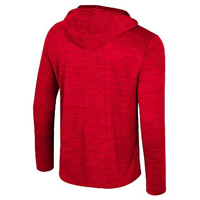 Men's Colosseum Red Wisconsin Badgers Always Sunny Lightweight Quarter-Zip Hoodie