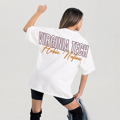 Women's Gameday Couture White Virginia Tech Hokies Oversized Back at Ya T-Shirt