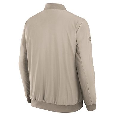 Men's Fanatics Tan Minnesota Wild Authentic Pro Road Lightweight Full-Zip Bomber Jacket