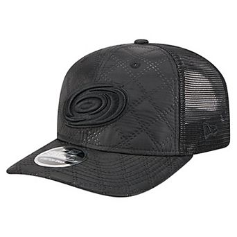 Men's New Era Black Carolina Hurricanes Quilted Nylon 9SEVENTY Adjustable Trucker Hat
