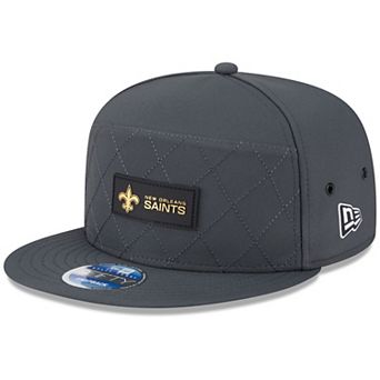 Men's New Era Charcoal New Orleans Saints 2025 Sideline Cold Weather Split Panel 9FIFTY Snapback Hat