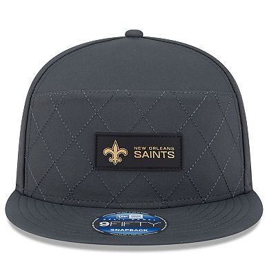 Men's New Era Charcoal New Orleans Saints 2025 Sideline Cold Weather Split Panel 9FIFTY Snapback Hat
