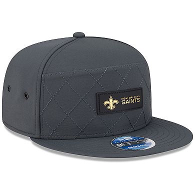 Men's New Era Charcoal New Orleans Saints 2025 Sideline Cold Weather Split Panel 9FIFTY Snapback Hat