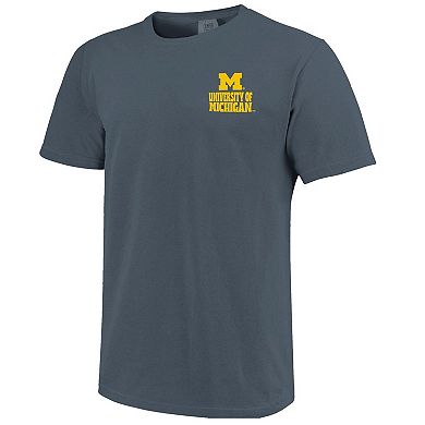 Men's Navy Michigan Wolverines Comfort Colors Thick Lined Landscape T-Shirt
