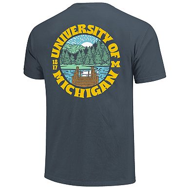 Men's Navy Michigan Wolverines Comfort Colors Thick Lined Landscape T-Shirt