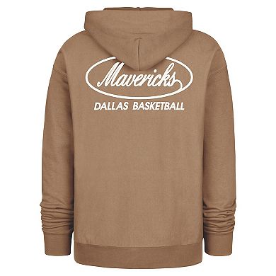 Men's '47 Khaki Dallas Mavericks Triple Double Foundation Premium Hoodie Sweatshirt