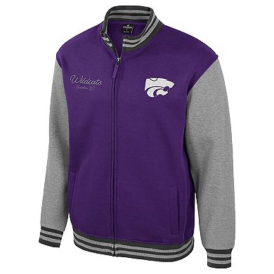 Men's Colosseum Purple Kansas State Wildcats Ambi-Turner Full-Zip Varsity Jacket