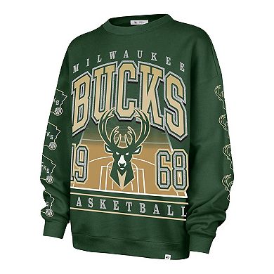 Women's '47 Hunter Green Milwaukee Bucks Go Big Oversized Sweatshirt