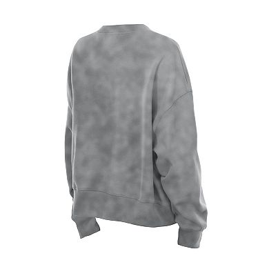 Women's New Era Silver Las Vegas Aces Oversized Mineral Wash Sweatshirt