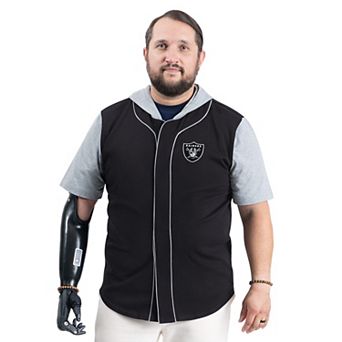 Men's G-III Sports by Carl Banks Black Las Vegas Raiders Adaptive Home Team Magnetic Button-Up Top