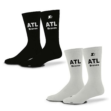 Unisex Starter Atlanta Braves Assist Socks 2 Pack