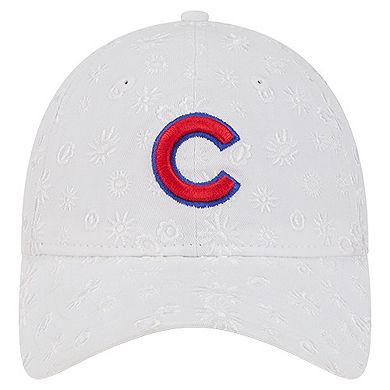 Women's New Era White Chicago Cubs Floral Mesh 9TWENTY Adjustable Hat