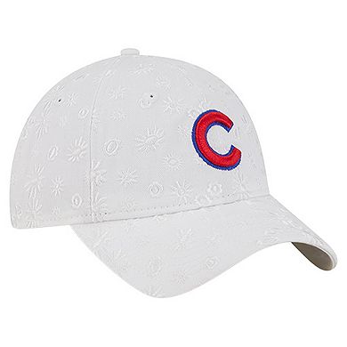 Women's New Era White Chicago Cubs Floral Mesh 9TWENTY Adjustable Hat