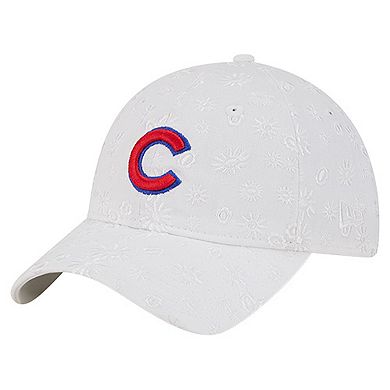 Women's New Era White Chicago Cubs Floral Mesh 9TWENTY Adjustable Hat
