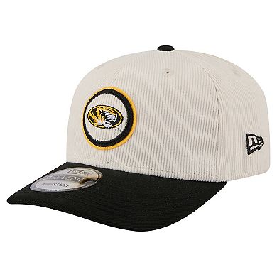 Men's New Era Cream/Black Missouri Tigers Loyal Corduroy 9SEVENTY Adjustable Hat