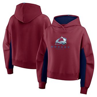 Women's Fanatics Burgundy Colorado Avalanche Back Check Boxy Hoodie