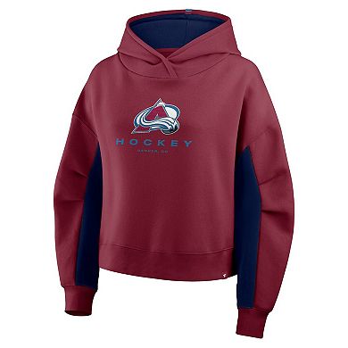 Women's Fanatics Burgundy Colorado Avalanche Back Check Boxy Hoodie