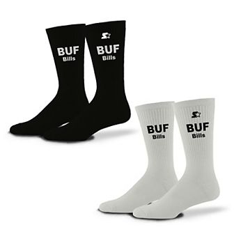 Unisex Starter Black/White Buffalo Bills Assist Socks 2 Pack