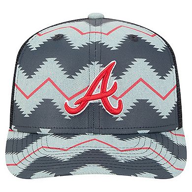 Men's New Era Denim/Navy Atlanta Braves Aztec Denim 9SEVENTY Adjustable Hat