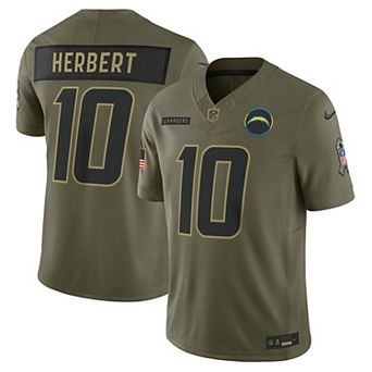 Men's Nike Justin Herbert Olive Los Angeles Chargers 2025 Salute to Service Limited Jersey