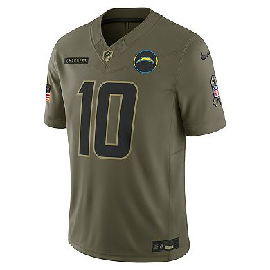 Men's Nike Justin Herbert Olive Los Angeles Chargers 2025 Salute to Service Limited Jersey